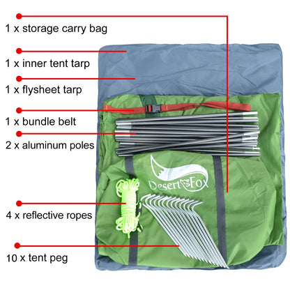 Desert&amp;Fox Dome Tent for 2 People | Ultralight and Waterproof