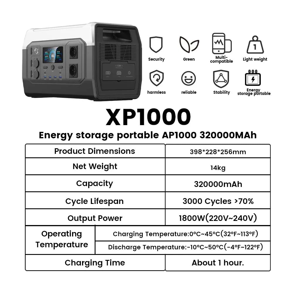 1024Wh / 1800W LiFePO4 Power Station