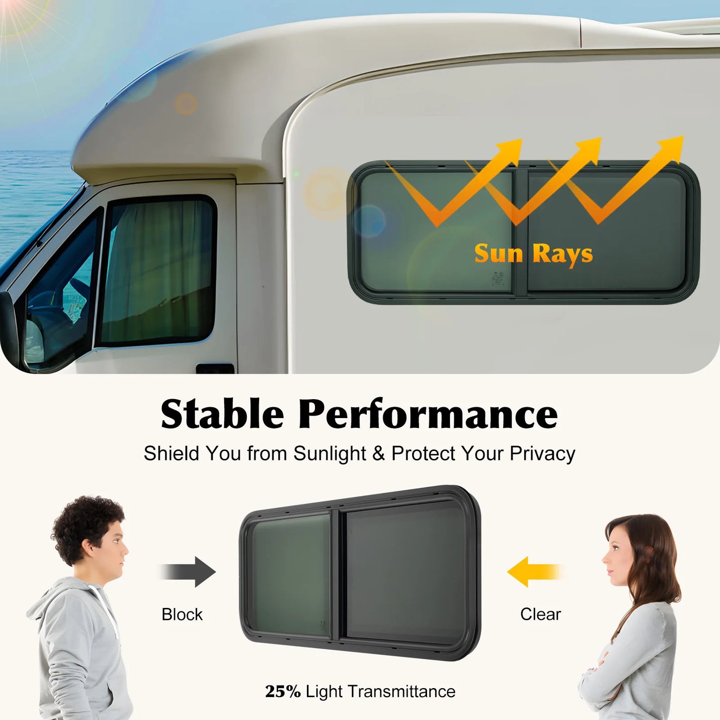 Fenêtre coulissante pour caravane et camping-car