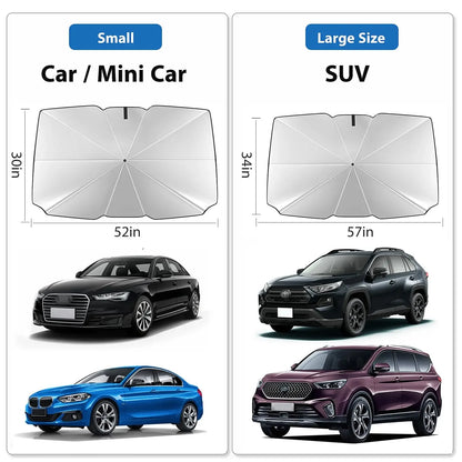 Pare-soleil pliable de type parapluie pour pare-brise