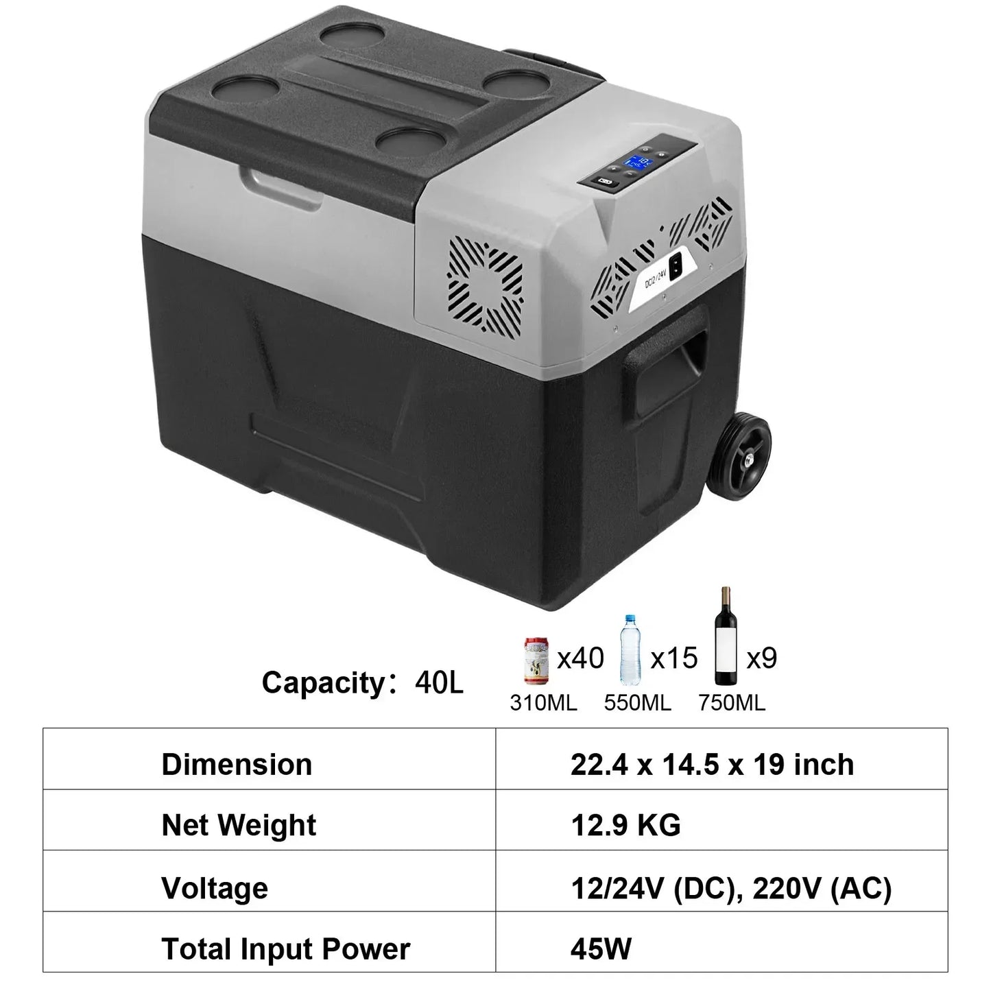 Refrigerador Portátil para Coche – 15/20/30/40/50L