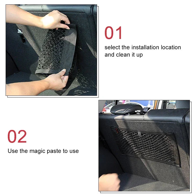Elastic Car Organizer Net – Universal Storage Pocket for Trunk and Seats