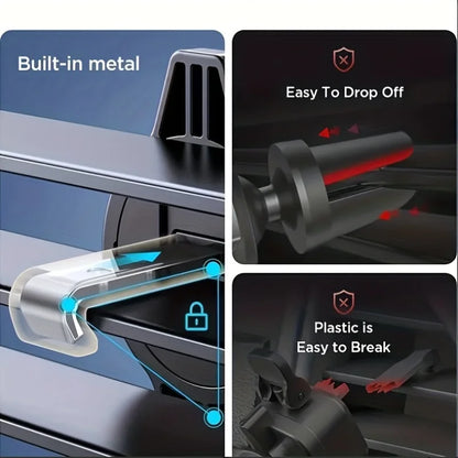 Comparativa de sujetadores para automóvil, metal reforzado versus plástico, detalles de seguridad y durabilidad.