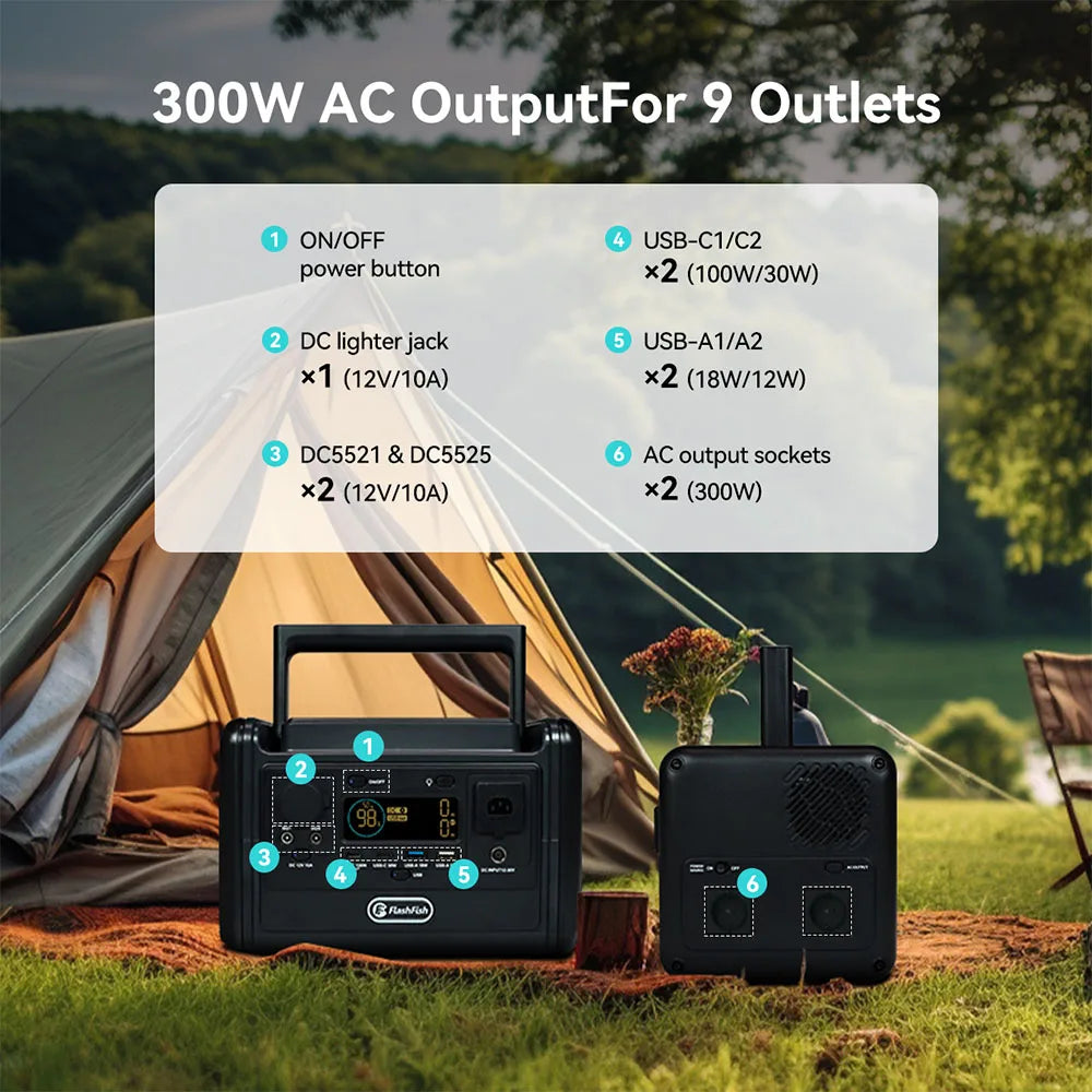 Estación de Energía Portátil 230Wh LiFePO4