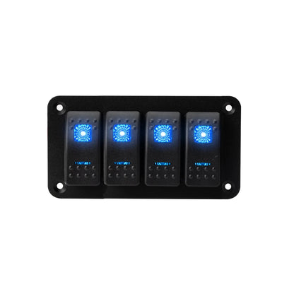 Panel de Interruptores Náutico Estanco 12V con USB y Voltímetro Digital