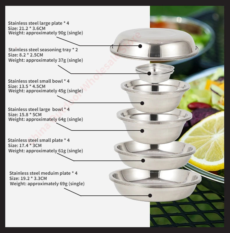 22-Piece Stainless Steel Cutlery Set - For 5 People + Carry Bag (Camping/RV)