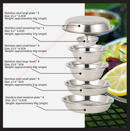 22-Piece Stainless Steel Cutlery Set - For 5 People + Carry Bag (Camping/RV)