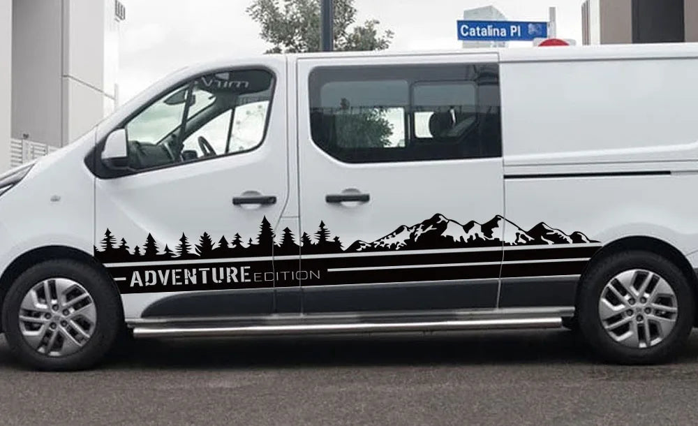 Vinilos Laterales de Montaña para Renault Trafic | Pegatinas Decorativas para Puertas SWB y LWB
