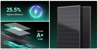 Panel Solar Monocristalino 200W 12V para Camper y Hogar