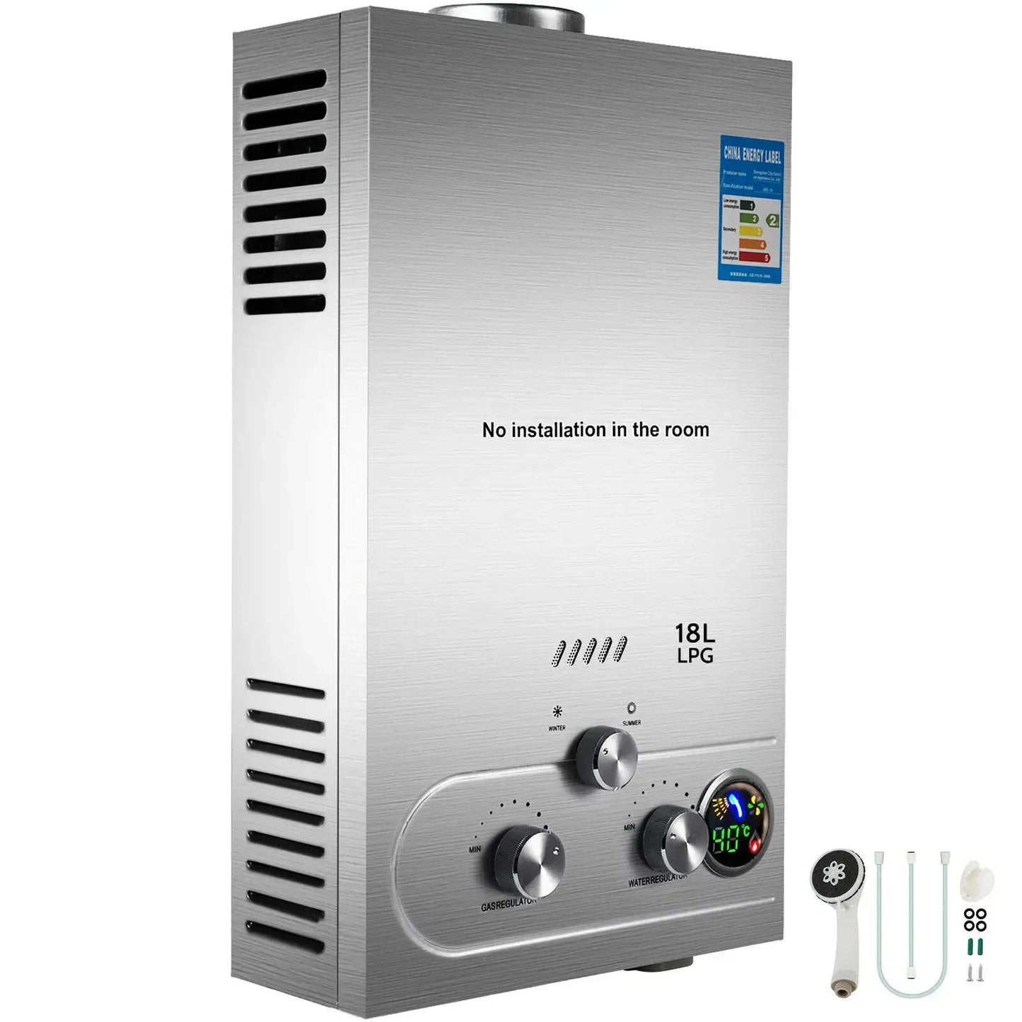 10L Gas Water Heater for Camper and Camping – Instant LPG 20 kW with Shower