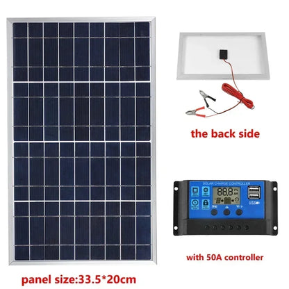 Portable 12V Solar Panel with USB Output for Camping 
