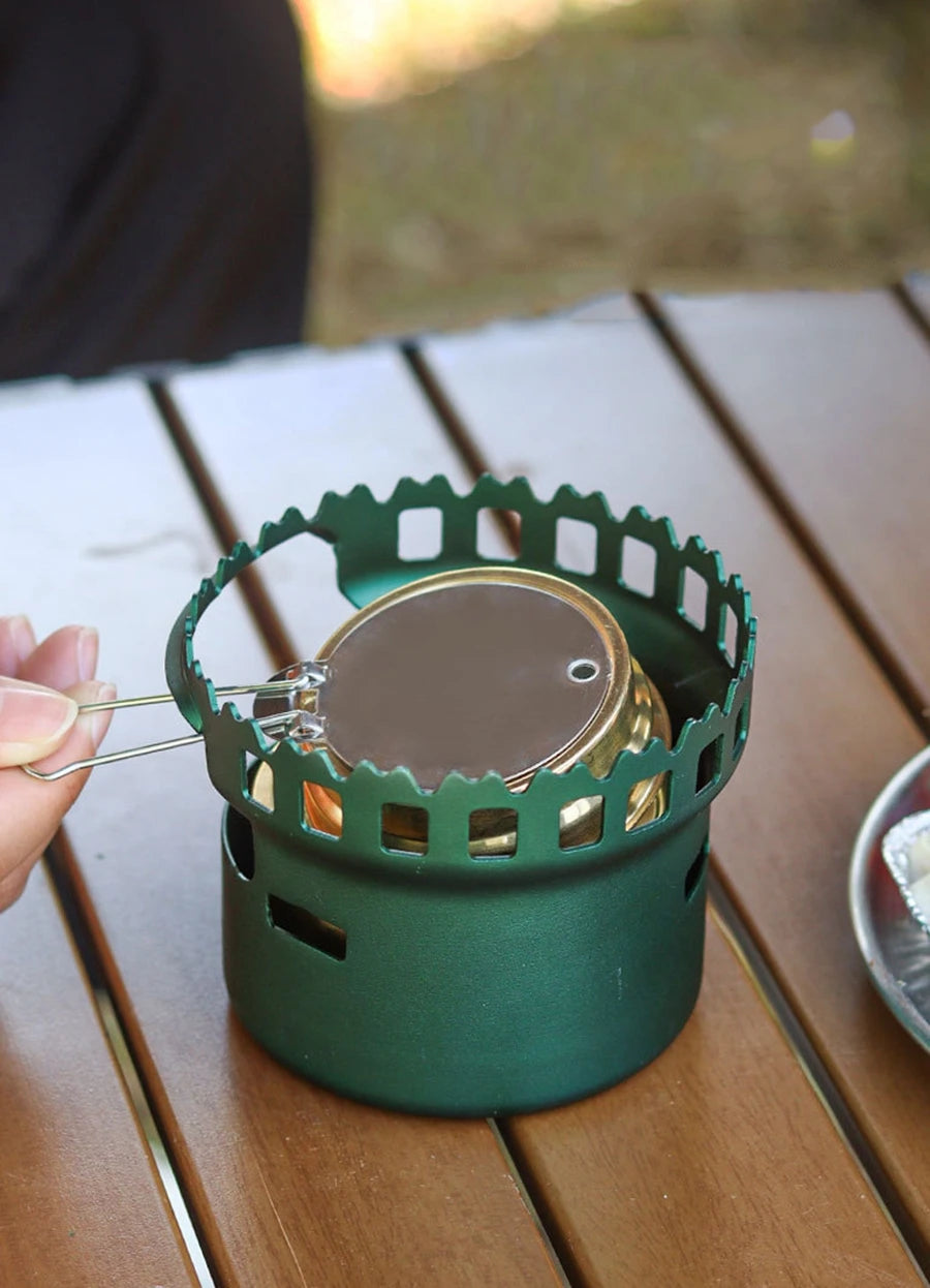 Mini Folding Alcohol Stove - Lightweight + Gas-Free for Camping