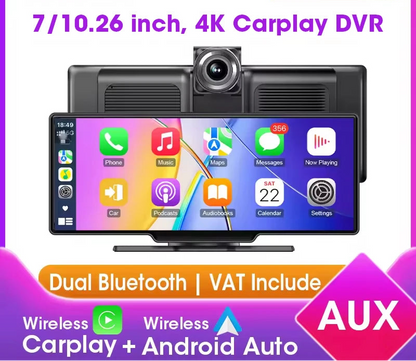 Dashcam 4K con CarPlay/Android Auto Inalámbrico - T80D/T82D