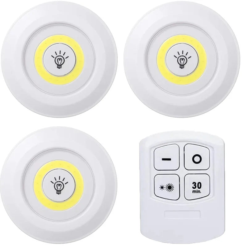 Lumière LED COB sans fil avec télécommande - Intensité variable · Minuteur · Sans câble