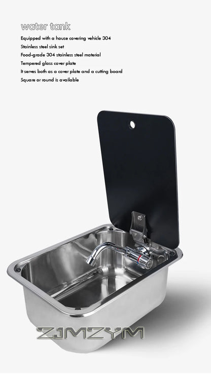 RV Premium Round/Square Sink with Faucet Included 