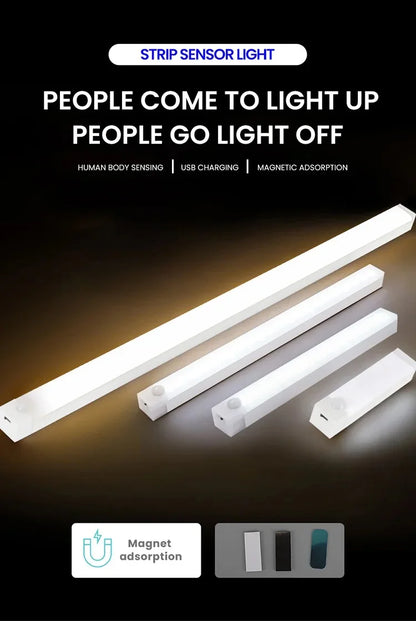Luz LED con Sensor de Movimiento - Recargable USB-C · Magnética · 3 Colores · Sin Cables
