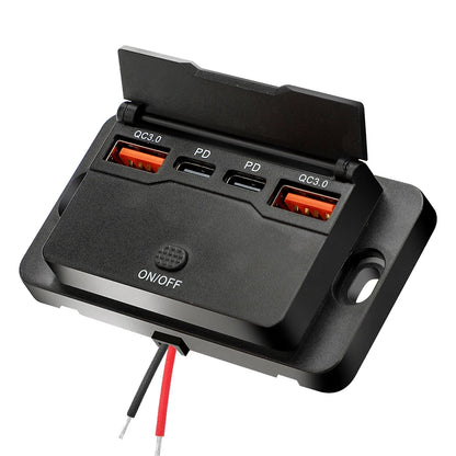 Cargador USB Empotrable 12–24V con PD y QC3.0