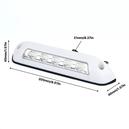 Luz LED para Toldos de Camper, Caravana y Motorhome – 12V, 5 LEDs, Blanco 6000K, IP67
