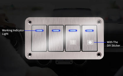 Panel de Interruptores de Aluminio 12V / 24V para Camper, RV y 4x4