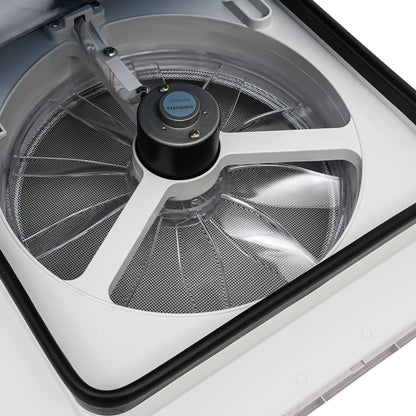 Claraboja con Ventilador 12V para RV y Camper | Extractor de Techo 28×28 cm con Luz LED y 6 Velocidades