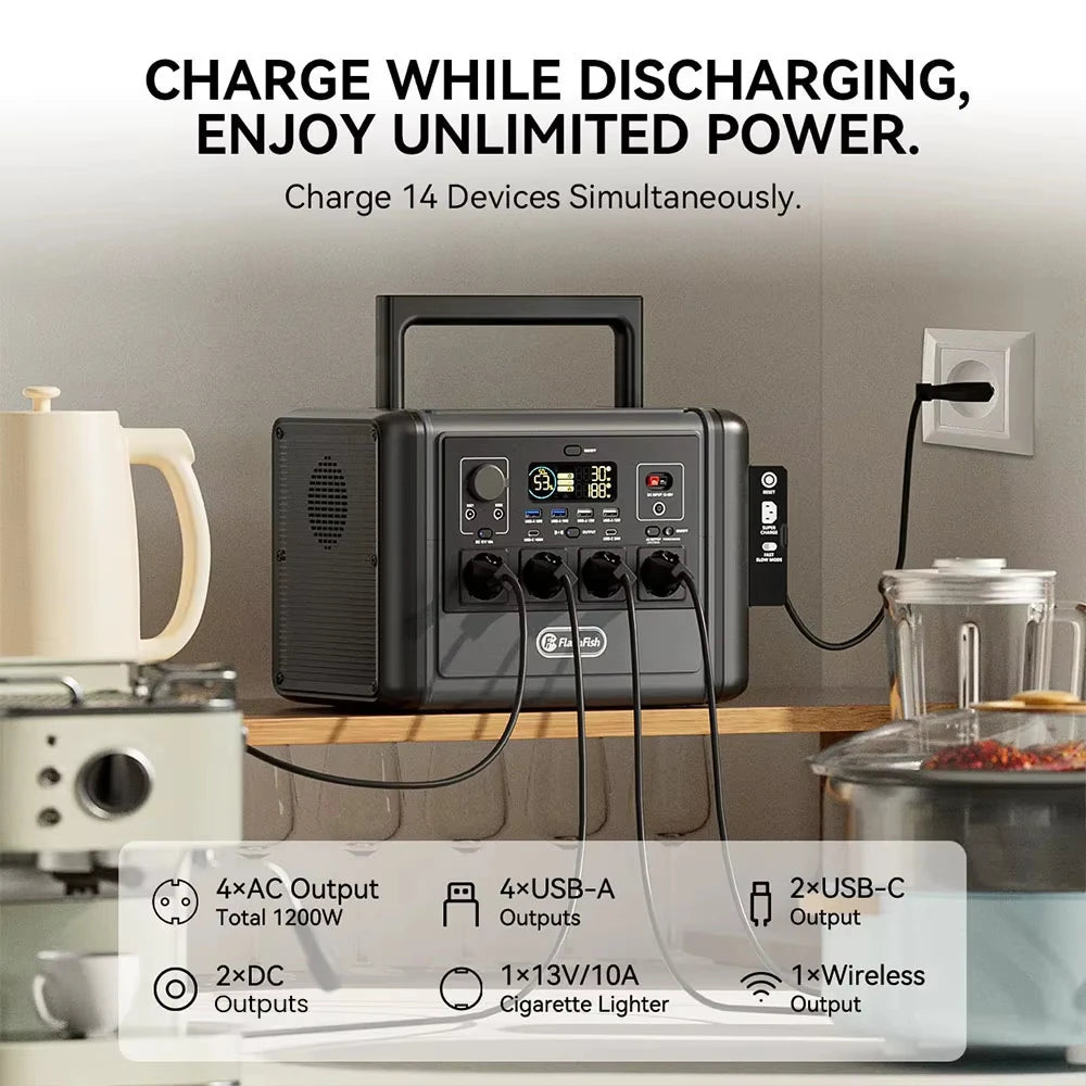Estación de Energía Portátil FlashFish T1200 – LiFePO4