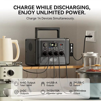 Estación de Energía Portátil FlashFish T1200 – LiFePO4