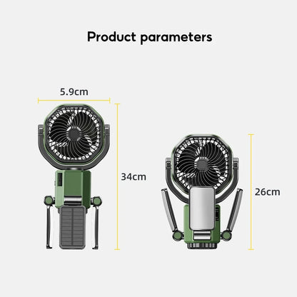 Ventilateur de camping 3-en-1 - 6000mAh + Lumière LED + Power Bank (Pliable)