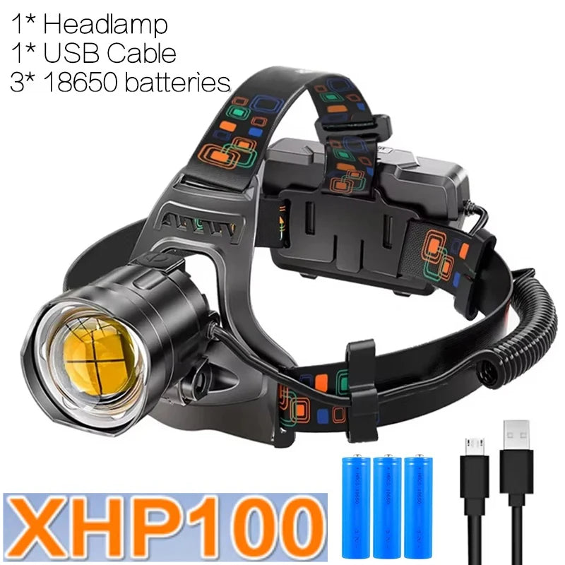 Frontal LED 30W Recargable - Luz Potente + 3 Modos + Impermeable