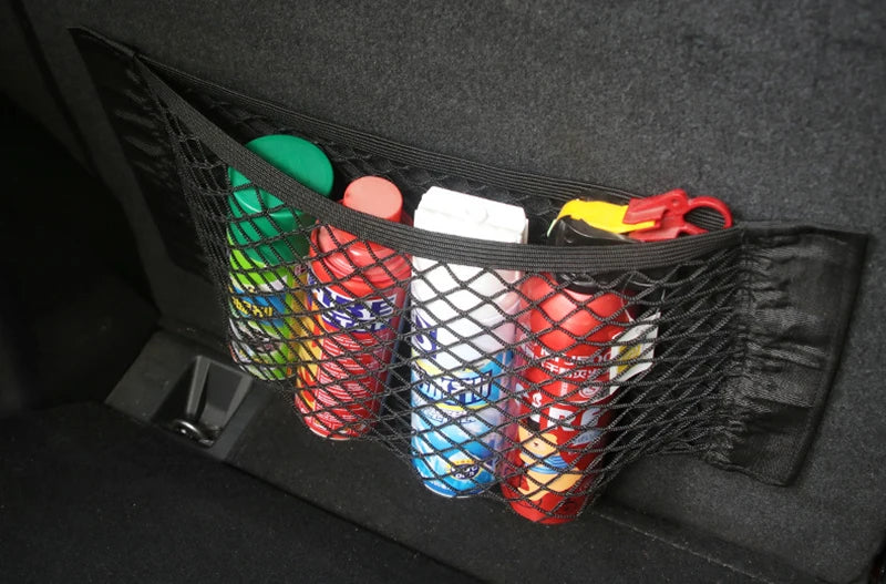 Car Seat Back and Trunk Net Organizer – Universal Elastic Pocket