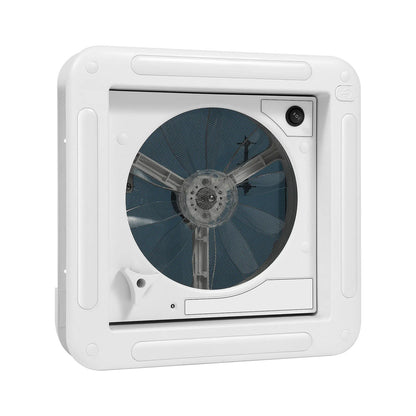 Ventilateur de plafond de camping-car 12V avec LED - 6 vitesses + double flux IP68 (28x28cm)