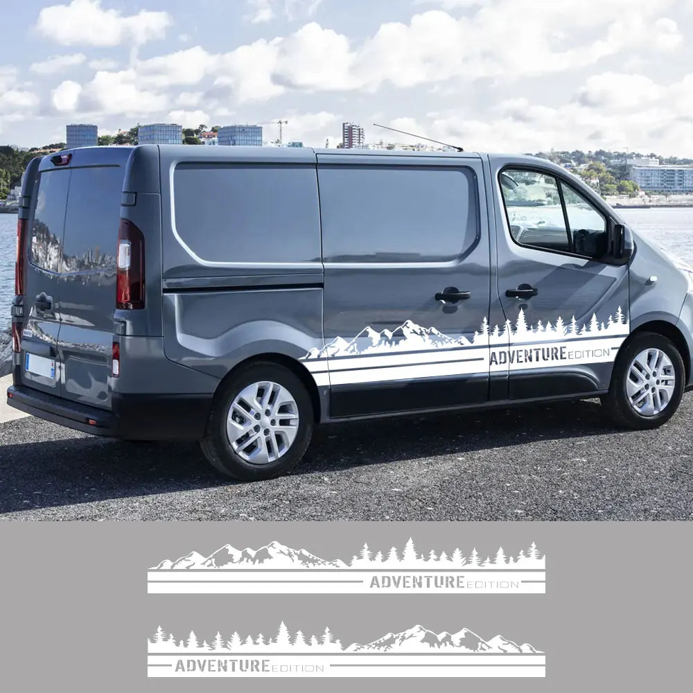 Vinilos Laterales de Montaña para Renault Trafic | Pegatinas Decorativas para Puertas SWB y LWB