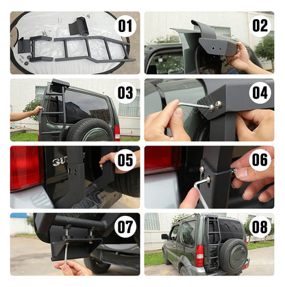 Échelle de hayon arrière pour Suzuki Jimny (2007–2017) – Alliage d'aluminium 