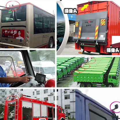 Cámara de Marcha Atrás QXNY con Cable 140° y Guías de Aparcamiento + Monitor 5” – Sistema de Visión Trasera para Coche, Furgoneta y RV (12V–24V)