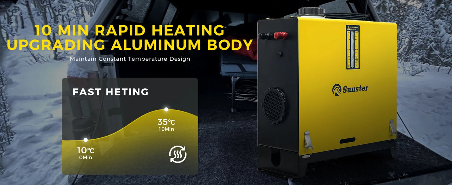 Calefactor Diesel Portátil 8kW Sunster – Rápido, Silencioso y Eficiente