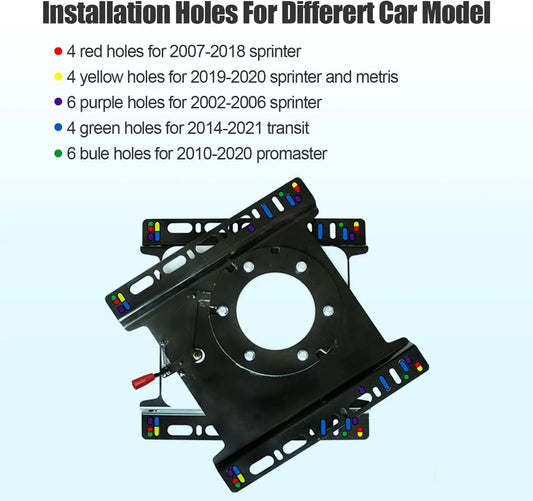 Base giratoria para asiento pasajero Ford Transit , asiento giratorio 360