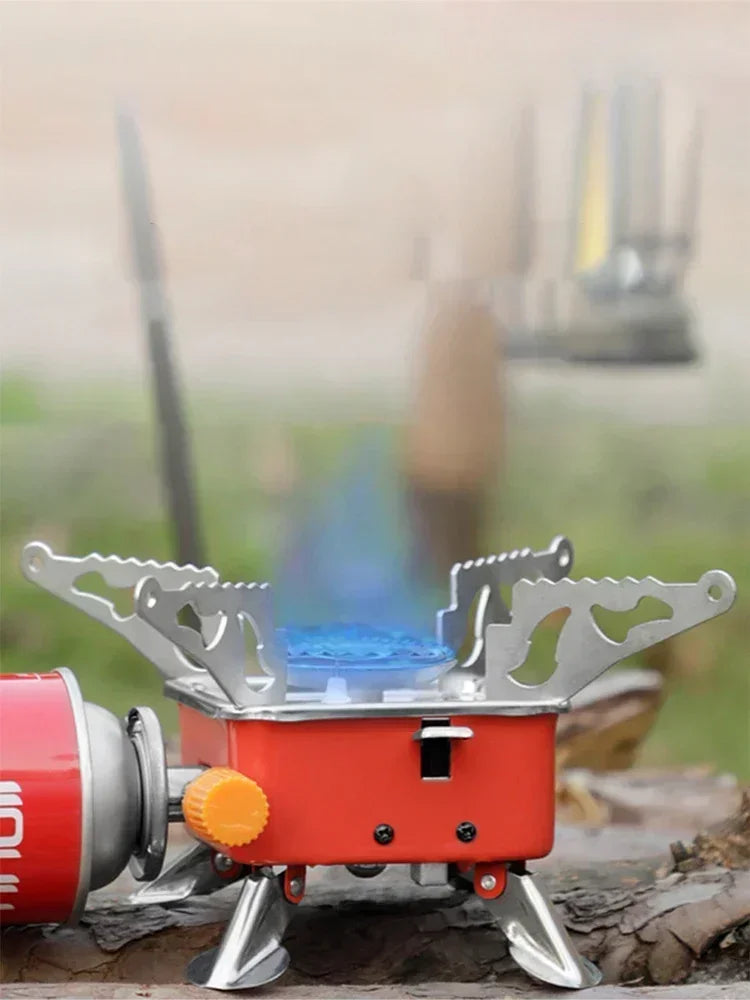 Mini Hornillo Cuadrado Plegable - Encendido Integrado + Gas Butano