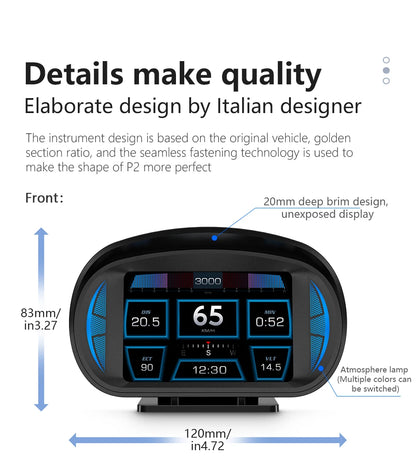 HUD Head Up Display OBD + GPS Universal – Velocímetro Digital para Coche con Pantalla 120×83 mm