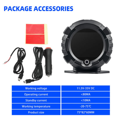 HUD GPS ZMFJH X95 – Medidor de Inclinación Digital para Todoterreno | Velocímetro, Altitud, Pendiente y Brújula