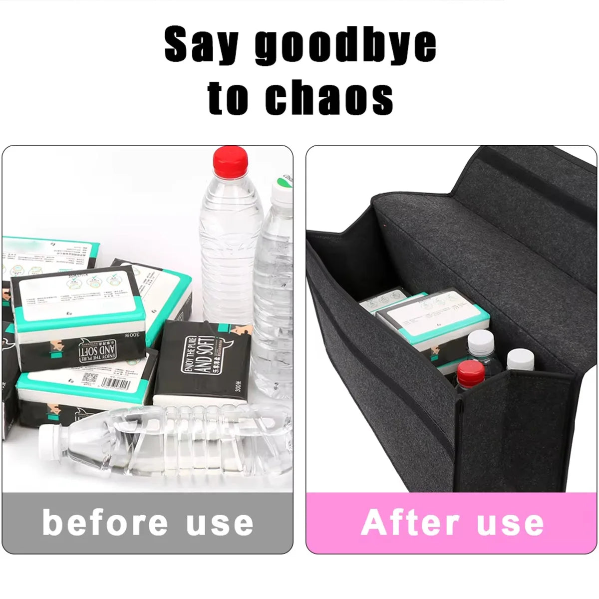 Boîte de rangement en feutre pour voiture et maison