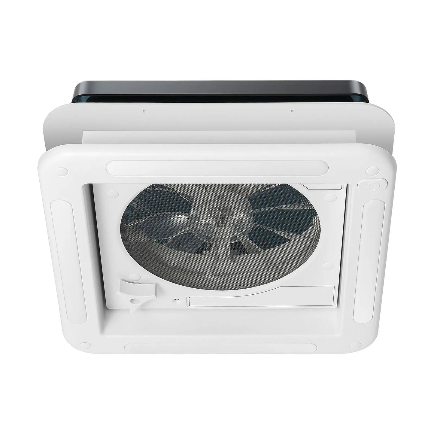 Claraboja con Ventilador 12V para RV y Camper | Extractor de Techo 28×28 cm con Luz LED y 6 Velocidades