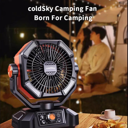 20000mAh Portable Desk Fan with Remote Control, 8 Speeds, and USB Charging