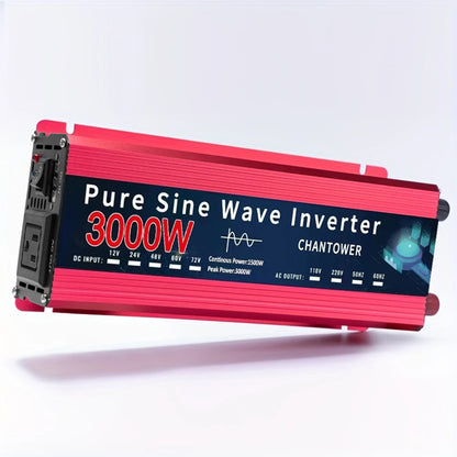 Inversor de Corriente Onda Pura 12V/24V a 110V–220V | 800W–1500W Continuos con Pantalla LCD para RV y Camper
