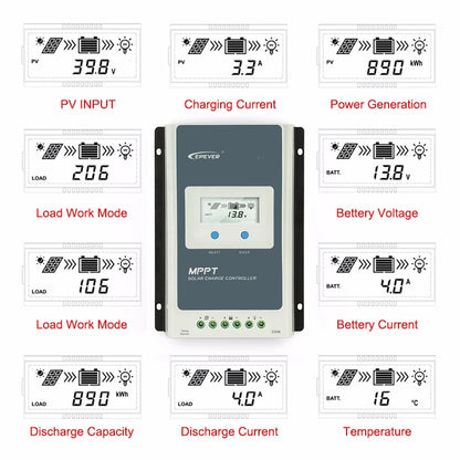 EPEVER Tracer AN-G3 MPPT Solar Charge Controller - Smart Charging 12V/24V (10A-40A) with LCD