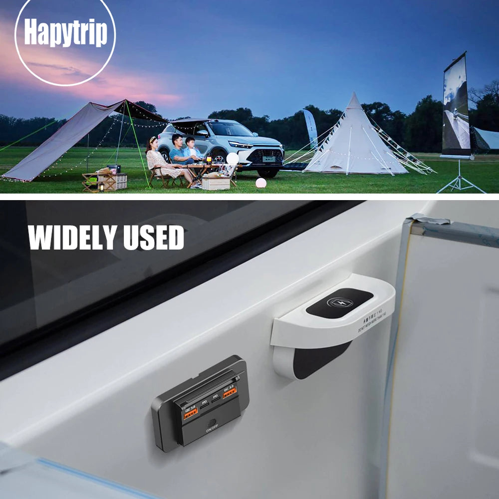 Cargador USB Empotrable 12–24V con PD y QC3.0