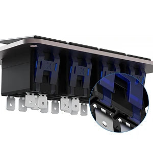Panel de Interruptores de Aluminio 12V / 24V para Camper, RV y 4x4