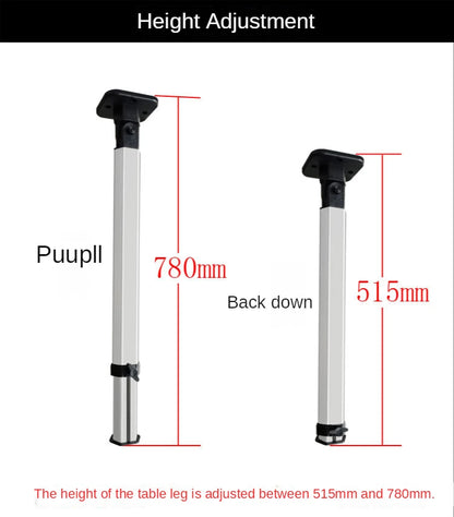 Mesa Plegable para RV con Pata Ajustable | Mesa Exterior y Interior de Aluminio Reforzado, Desmontable y Regulable