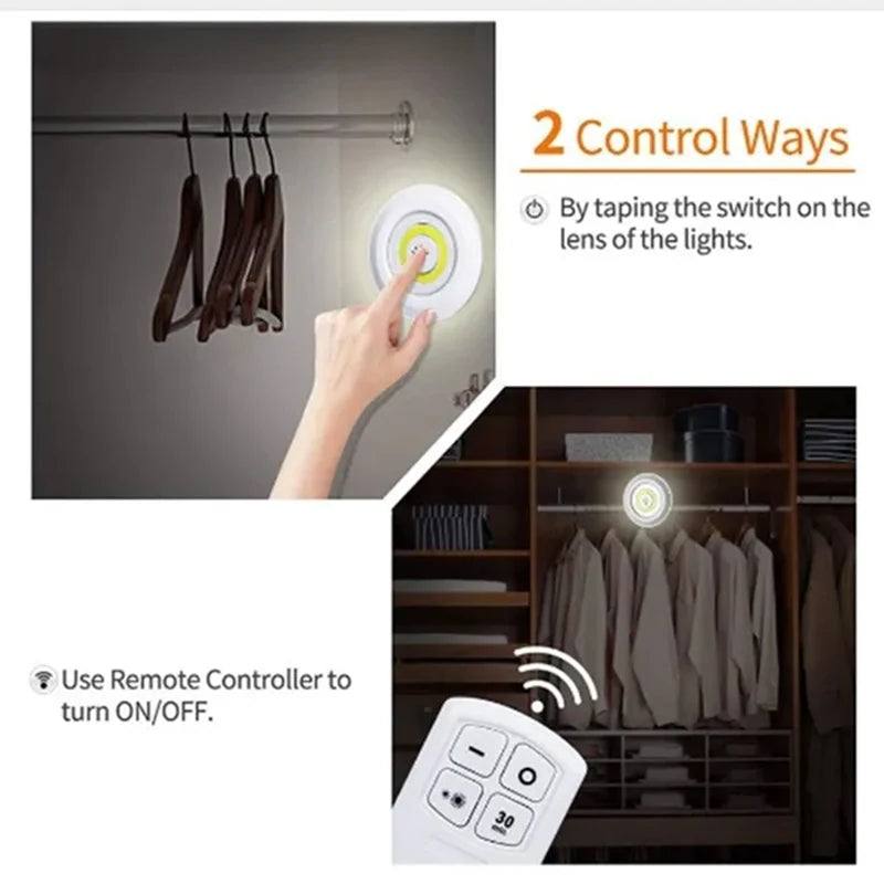 Lumière LED COB sans fil avec télécommande - Intensité variable · Minuteur · Sans câble