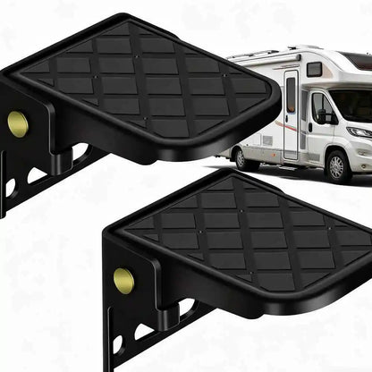Folding Aluminum Steps for Camper Vans and Motorhomes – Non-Slip (Pack of 2)