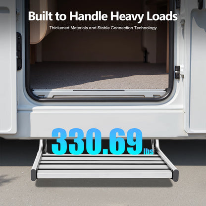 Escalón Plegable de Aluminio con Luz LED 12V para Camper y Autocaravana – Antideslizante