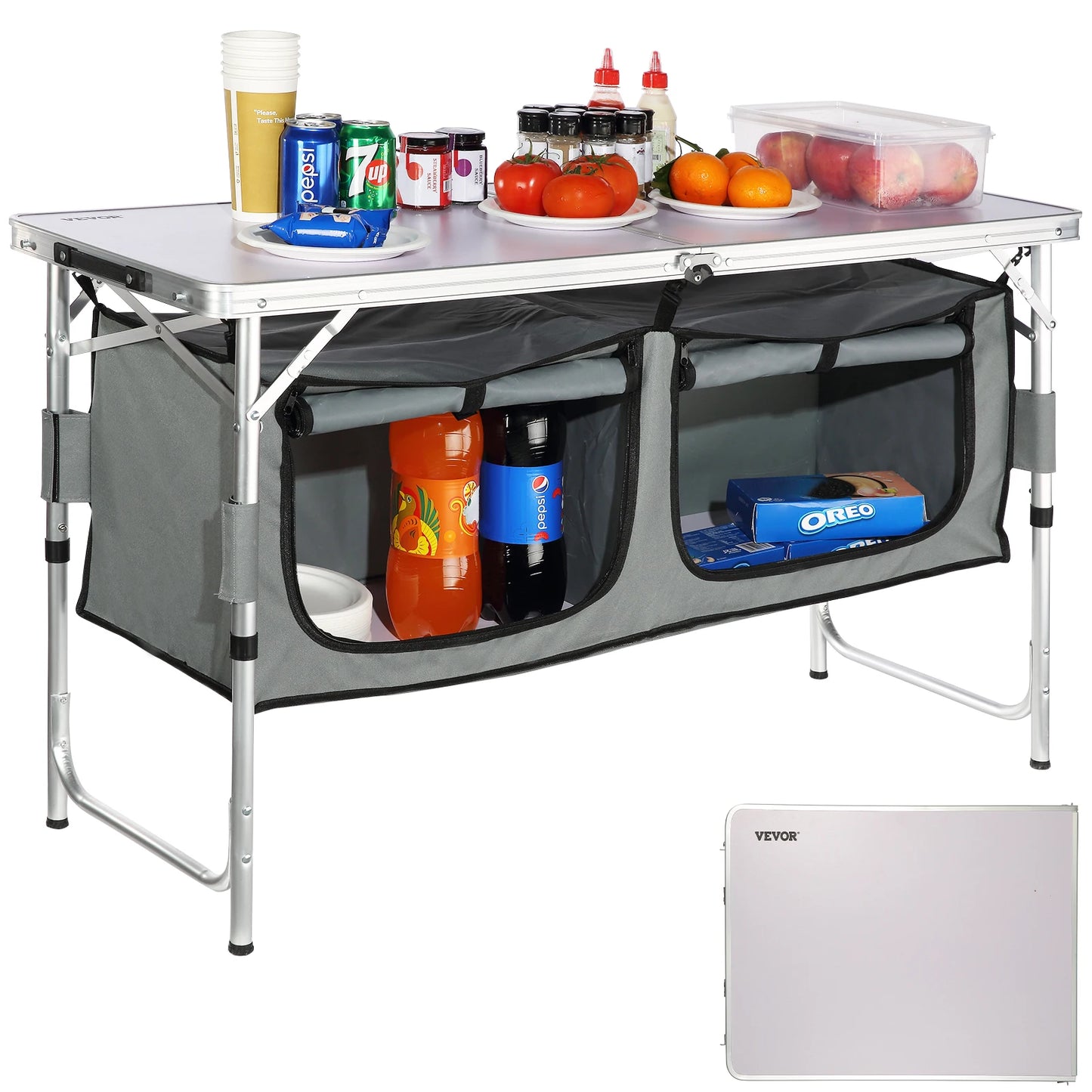 Mesa de Cocina Plegable de Camping VEVOR | Estación de Cocina Portátil para Camper, RV y Exterior
